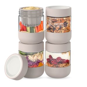 Bentgo Leak-Proof Glass Food Jars. Boots. & Inner Cup (16 fl oz Jars)