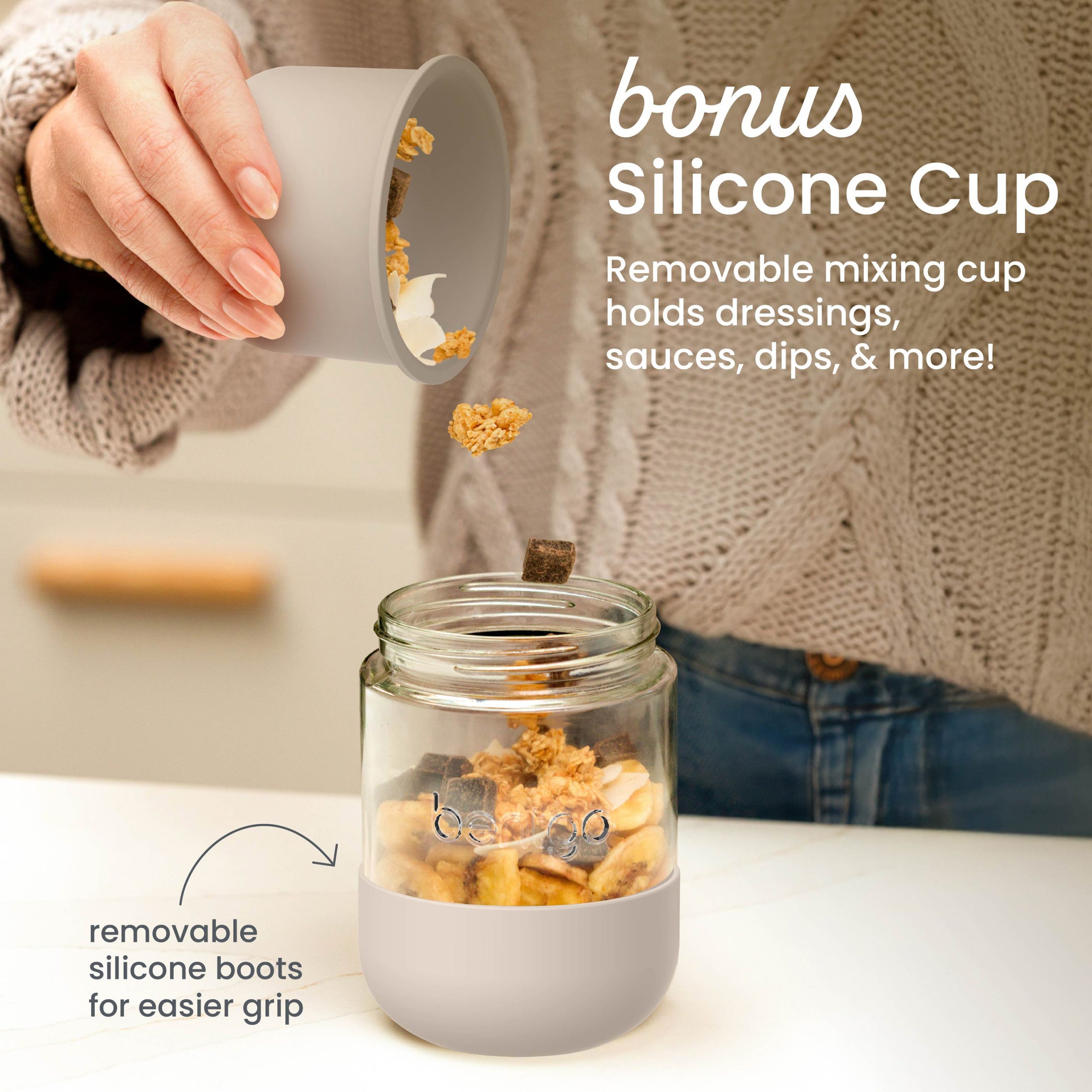 Bentgo Leak-Proof Glass Food Jars. Boots. & Inner Cup (16 fl oz Jars) - Image 4