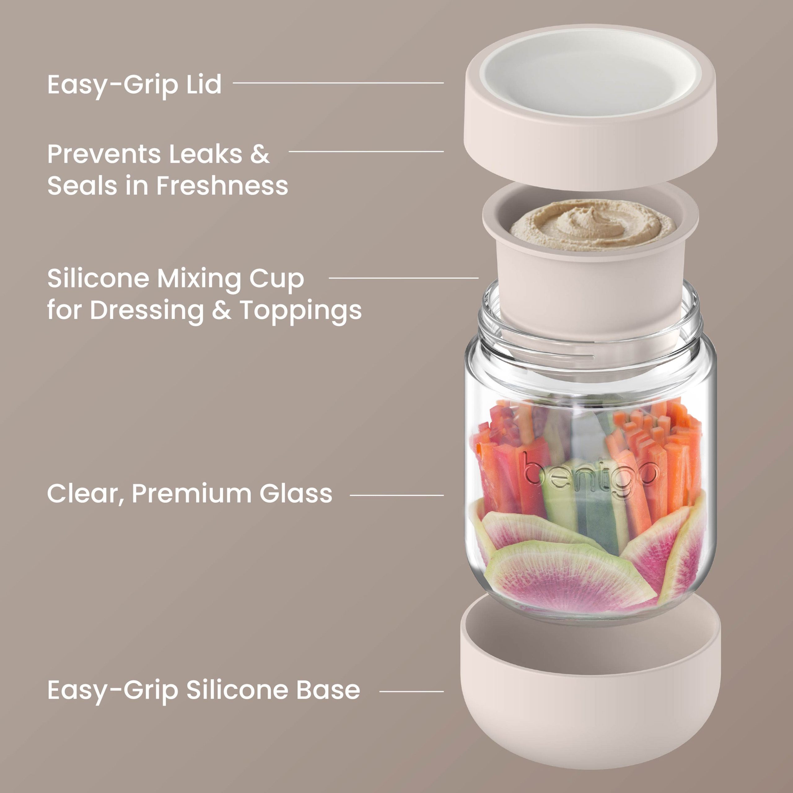 Bentgo Leak-Proof Glass Food Jars. Boots. & Inner Cup (16 fl oz Jars) - Image 5