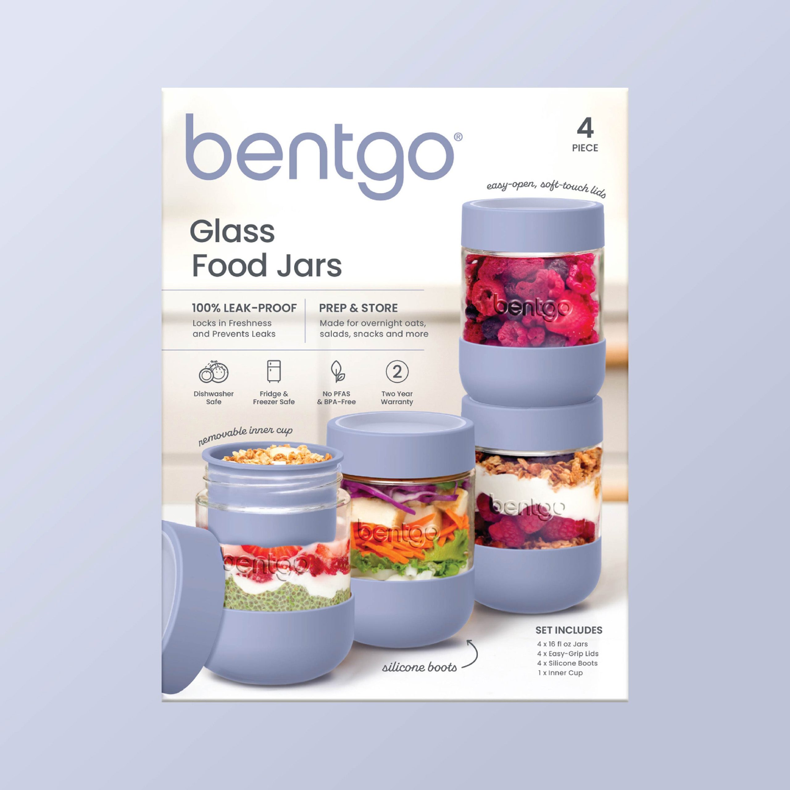 Bentgo Leak-Proof Glass Food Jars. Boots. & Inner Cup (16 fl oz Jars) - Image 14