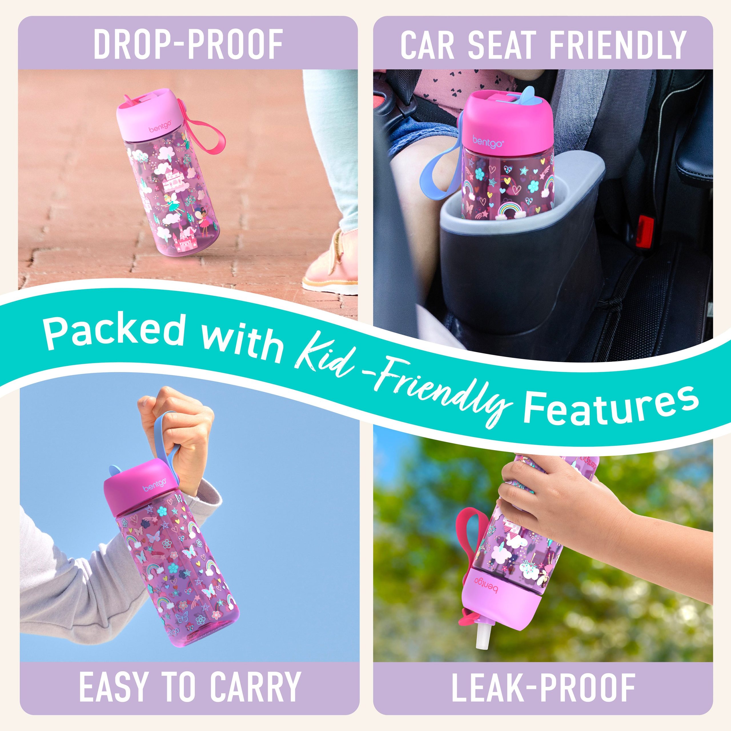 Bentgo Kids Prints Water Bottle (2-Pack) - Image 19