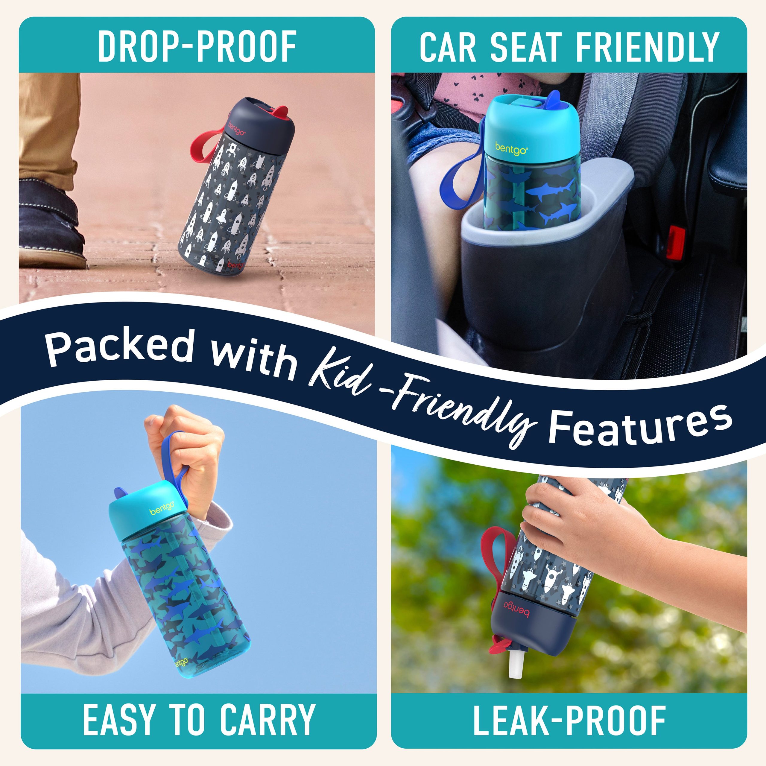 Bentgo Kids Prints Water Bottle (2-Pack) - Image 26