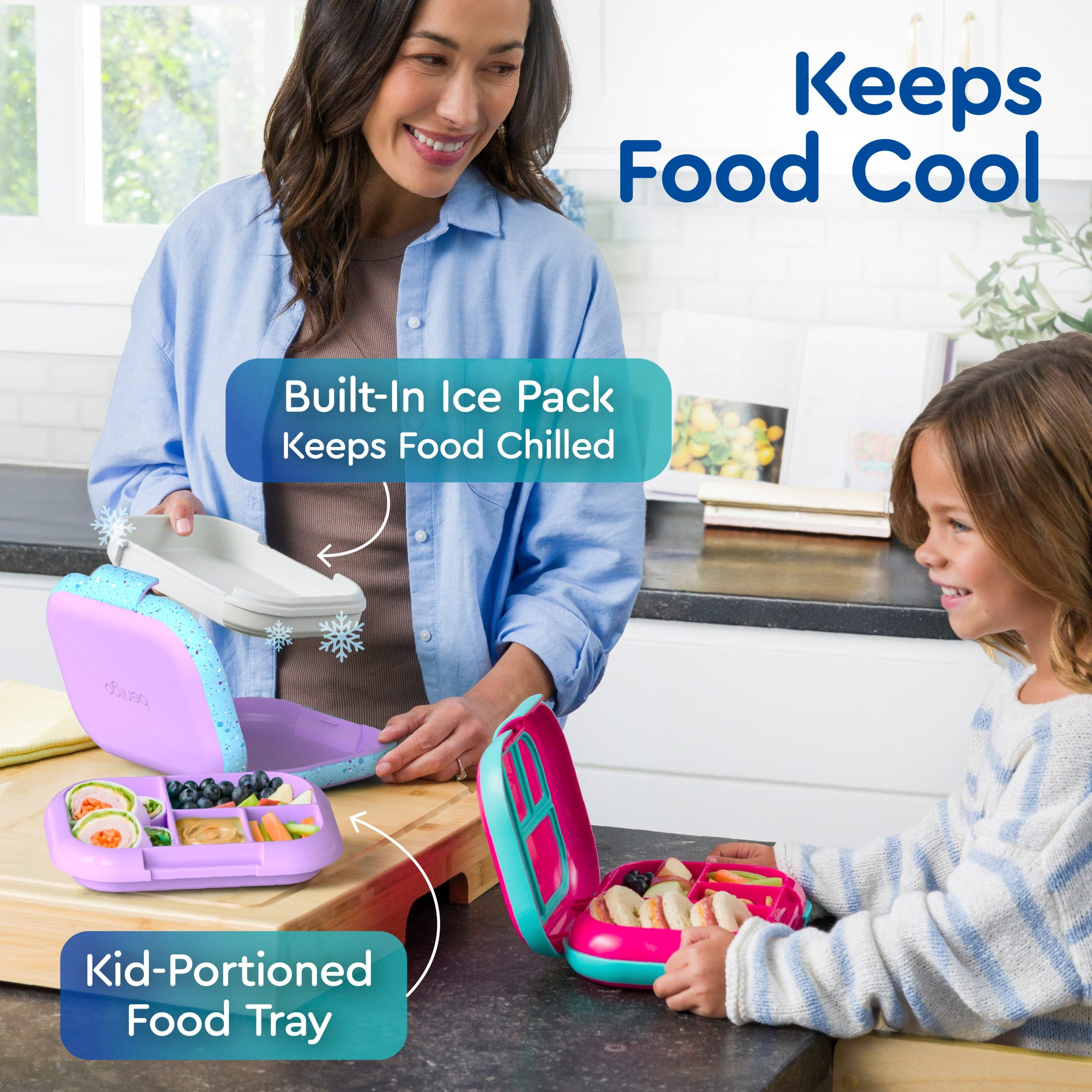Bentgo Chill Kids Lunch Box & 2 Extra Trays with Lids - Image 2