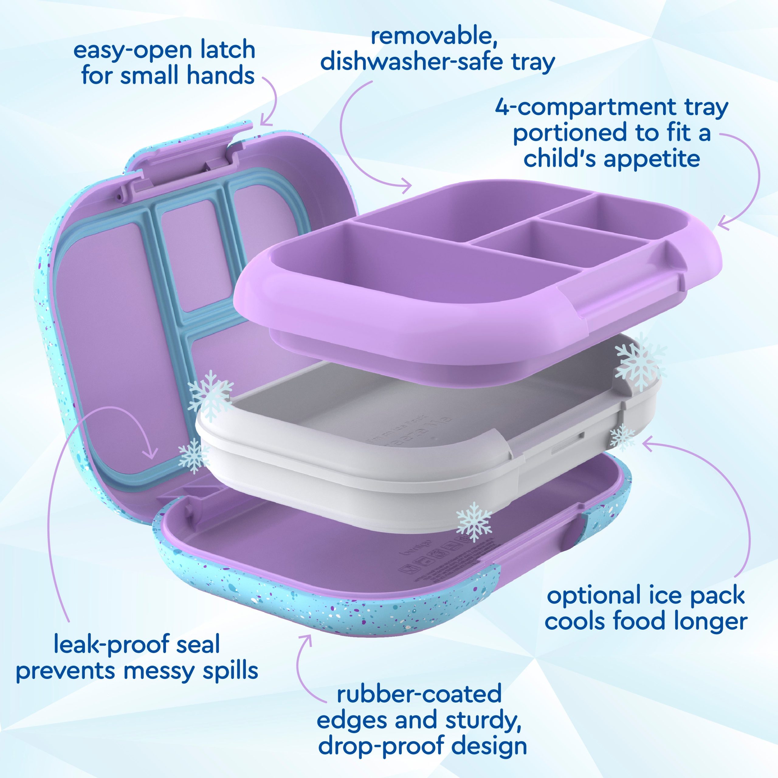Bentgo Chill Kids Lunch Box & 2 Extra Trays with Lids - Image 5